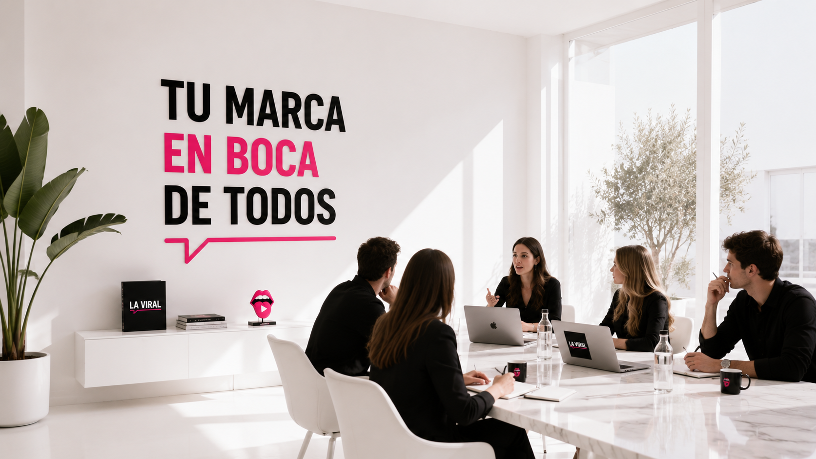 Equipo de La Viral Agency en una reunión creativa
